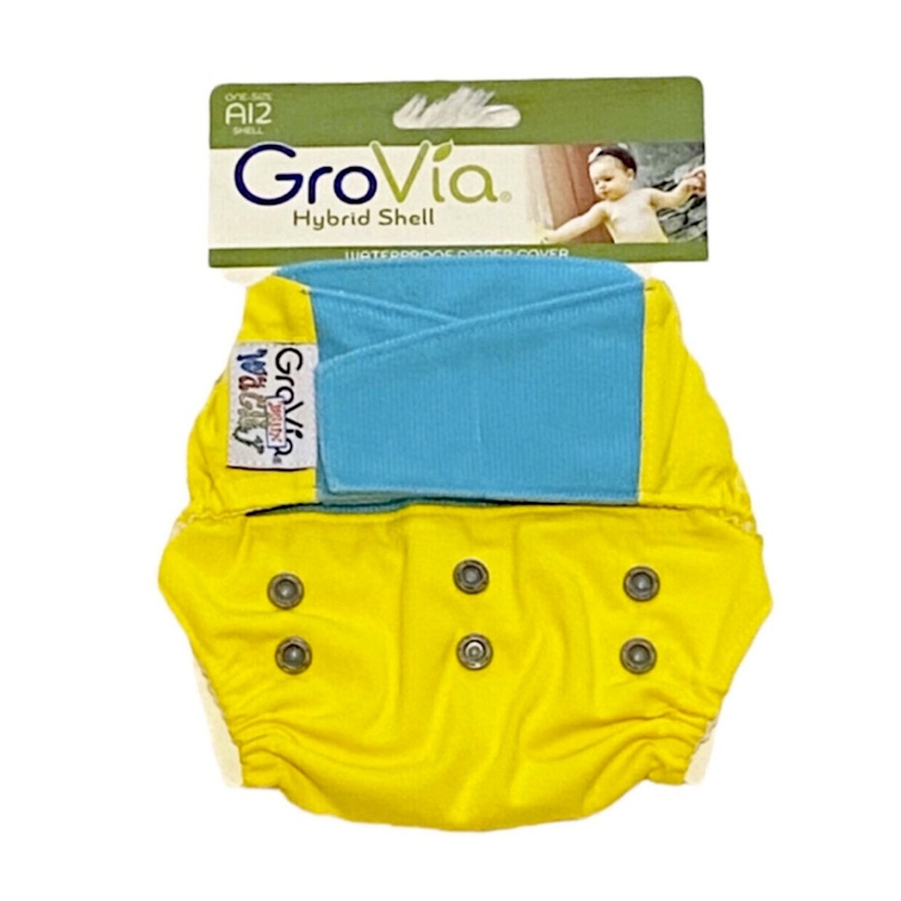 NEW! HTF GroVia “Sunny” Wacky Deux hybrid cloth diaper cover